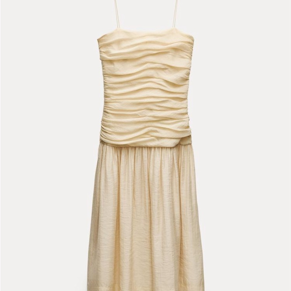 DRAPED MIDI DRESS ZW COLLECTION in size L Zara